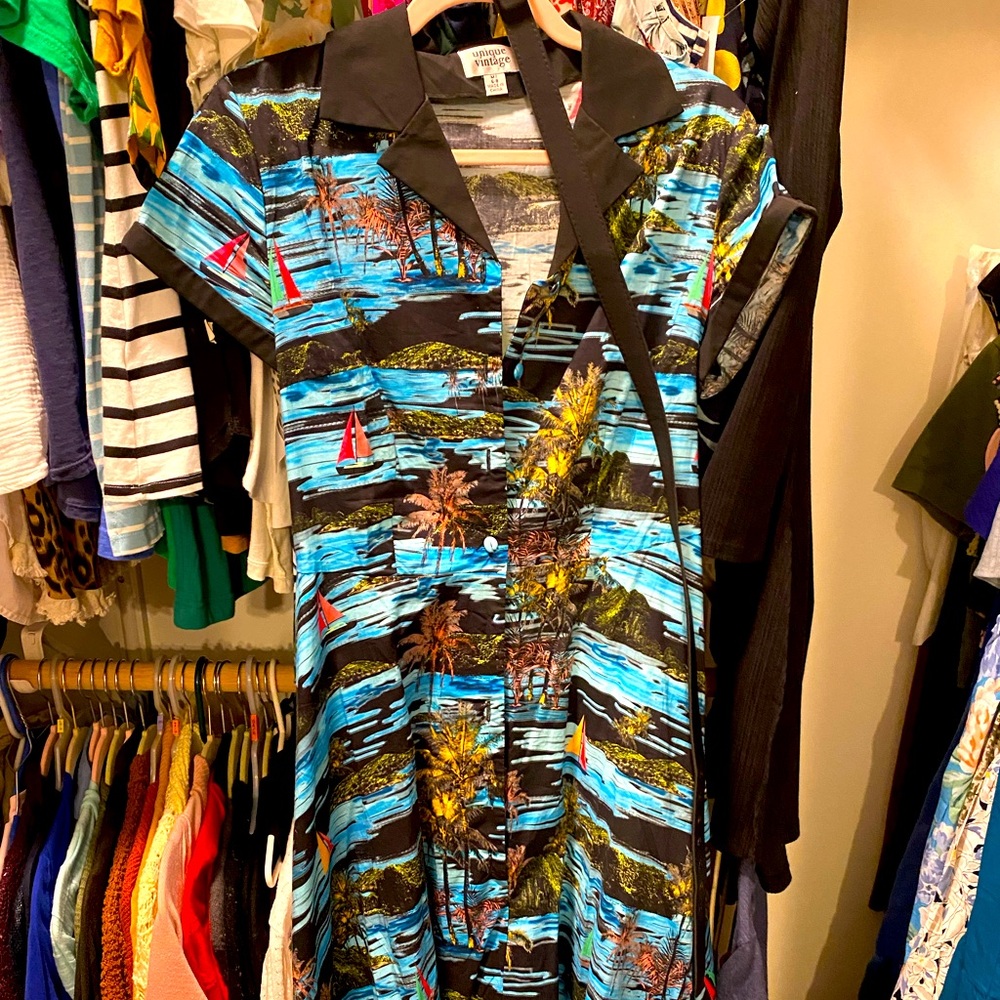 sailboat dress from Unique Vintage! Belt included